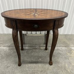 Tall console accent table - stained top