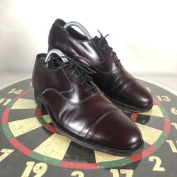 Florsheim Yale Captoe Oxford Dress Lace Up Brown Leather Shoe Formal Men 8.5E