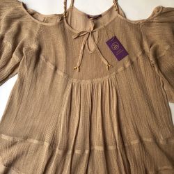 NEW!!! Amita Naithani Lux Resort Wear Tunic Top - Sand - Small NWT