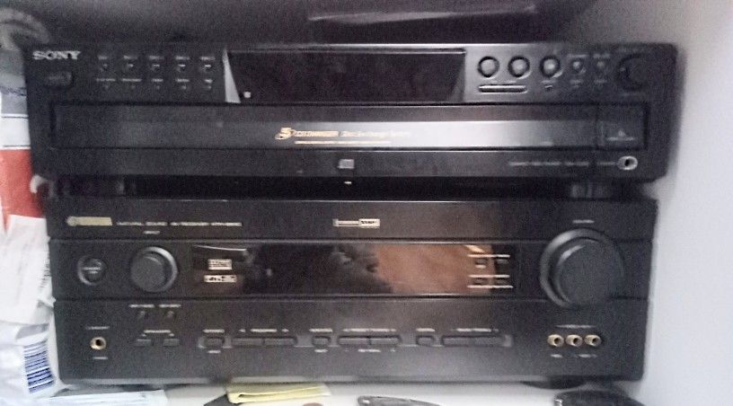 Yamaha Receiver And A Sony Five Disc CD Player