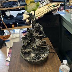Antique Lamp Water Fountain Sculpture 
