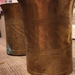 Two Antique Turkish Brass Cups