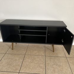 Modern Black Media Console / TV Stand with Storage