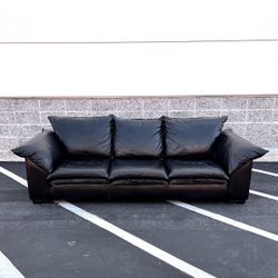 black vintage leather couch