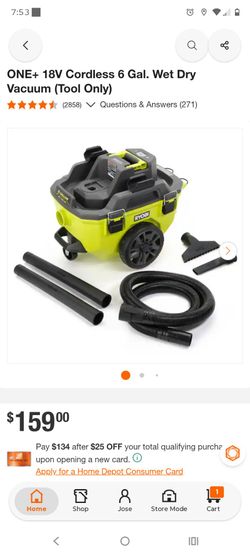ONE+ 18V Cordless 6 Gal. Wet Dry Vacuum (Tool Only