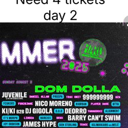 Need 4 Tickets GA For Hard Summer Day 2  ( Sunday) 