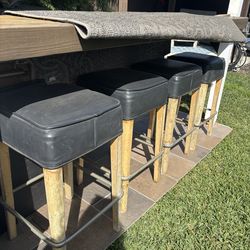 4 leather bar chairs