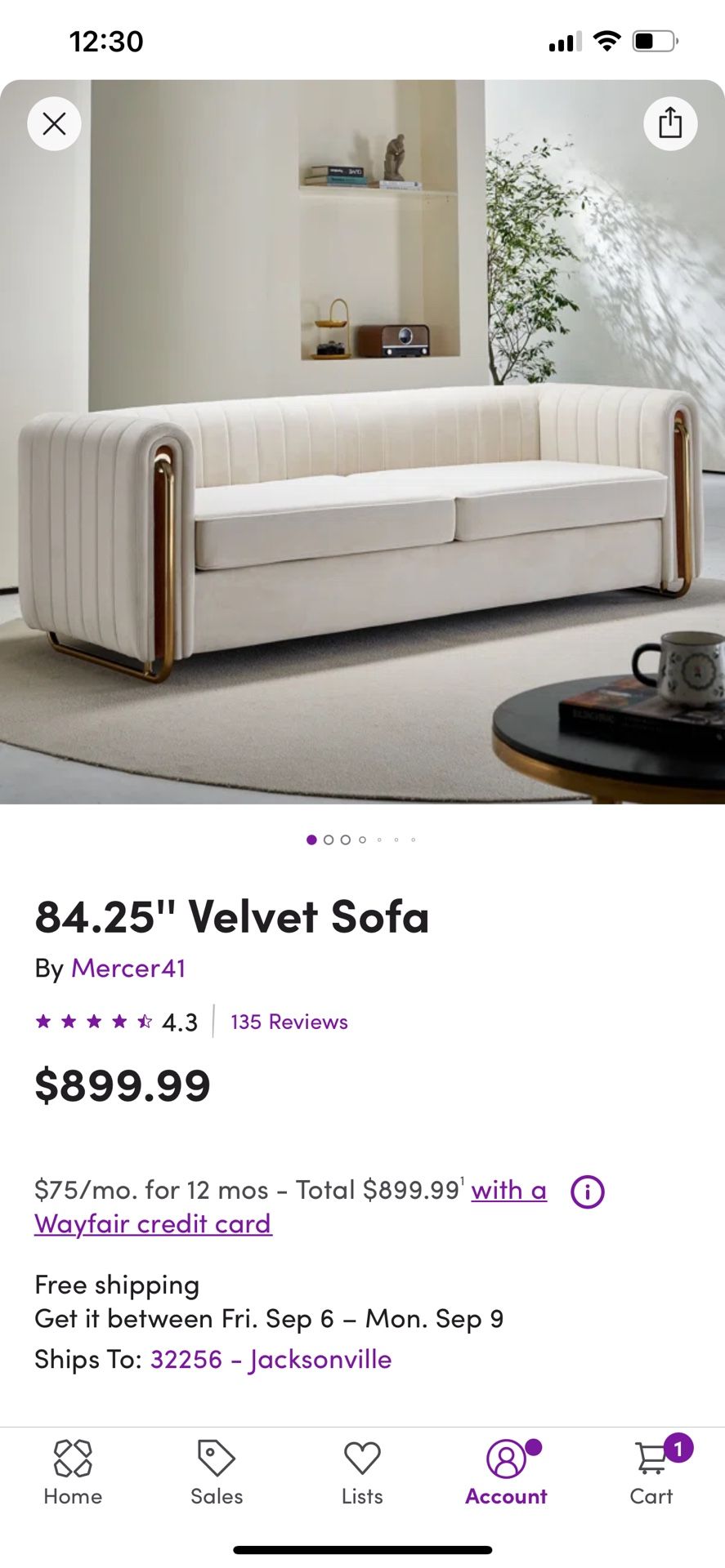 Velvet Sofa