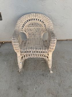 White Wicker Rocking Chair
