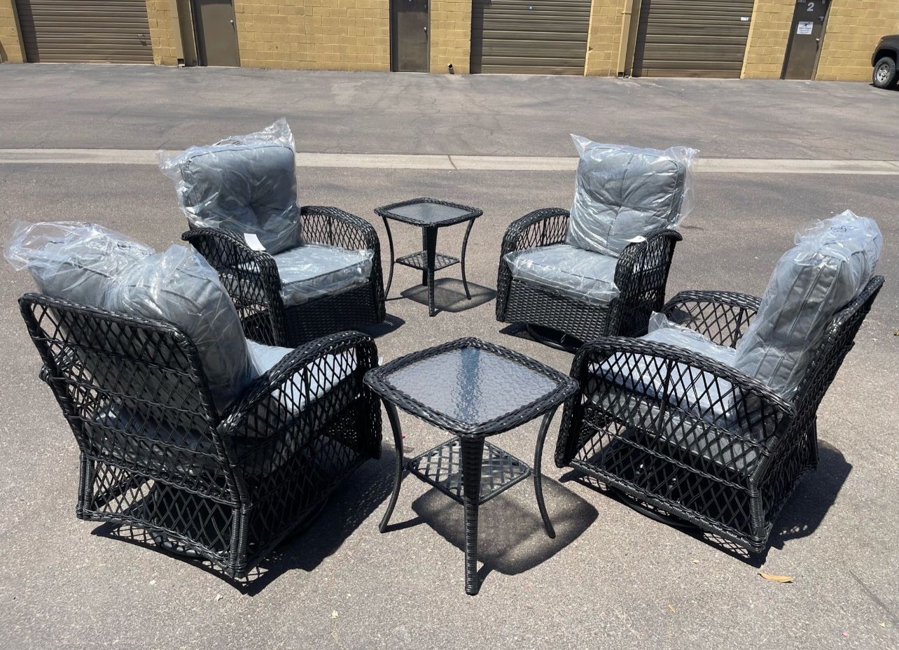 Piece Outdoor Swivel Patio Furniture Set W/Tables **New**