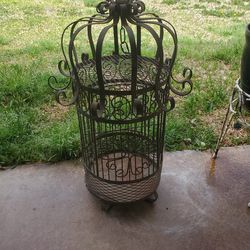 Antique Iron Bird Cage 