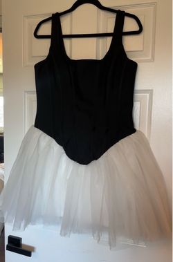 Black and White Tulle Corset Mini Dress