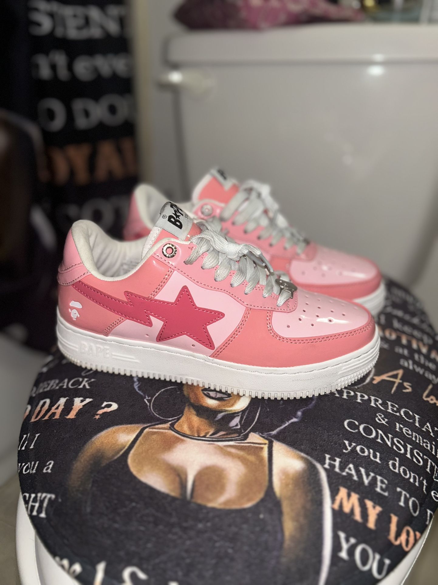 Pink Bape Sta Shoes