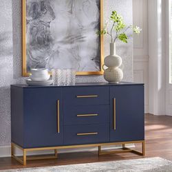 New 47" Modern Dining Room Storage Sideboard Buffet Server TV Stand - Indigo Blue
