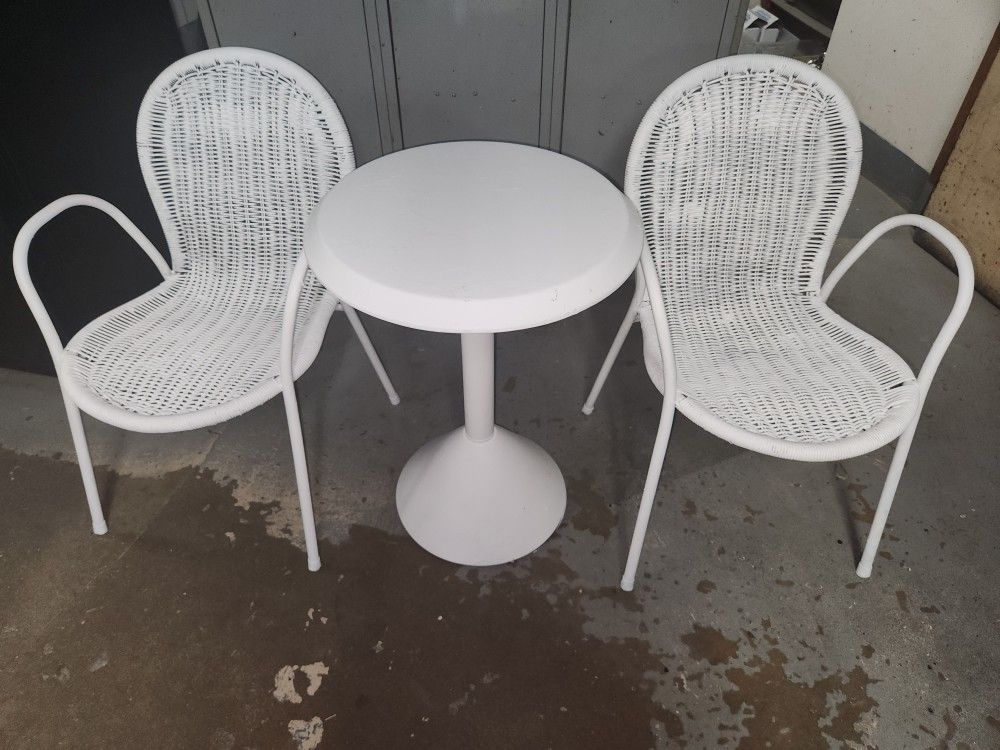 Metal Patio Table With Two Chairs 