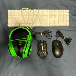 Apple Keyboard + Gaming Mouse + Headset Bundle (Wired)