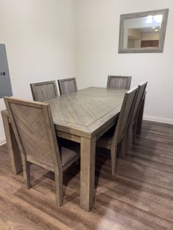 Living Spaces Dining Set – Table + 6 Chairs