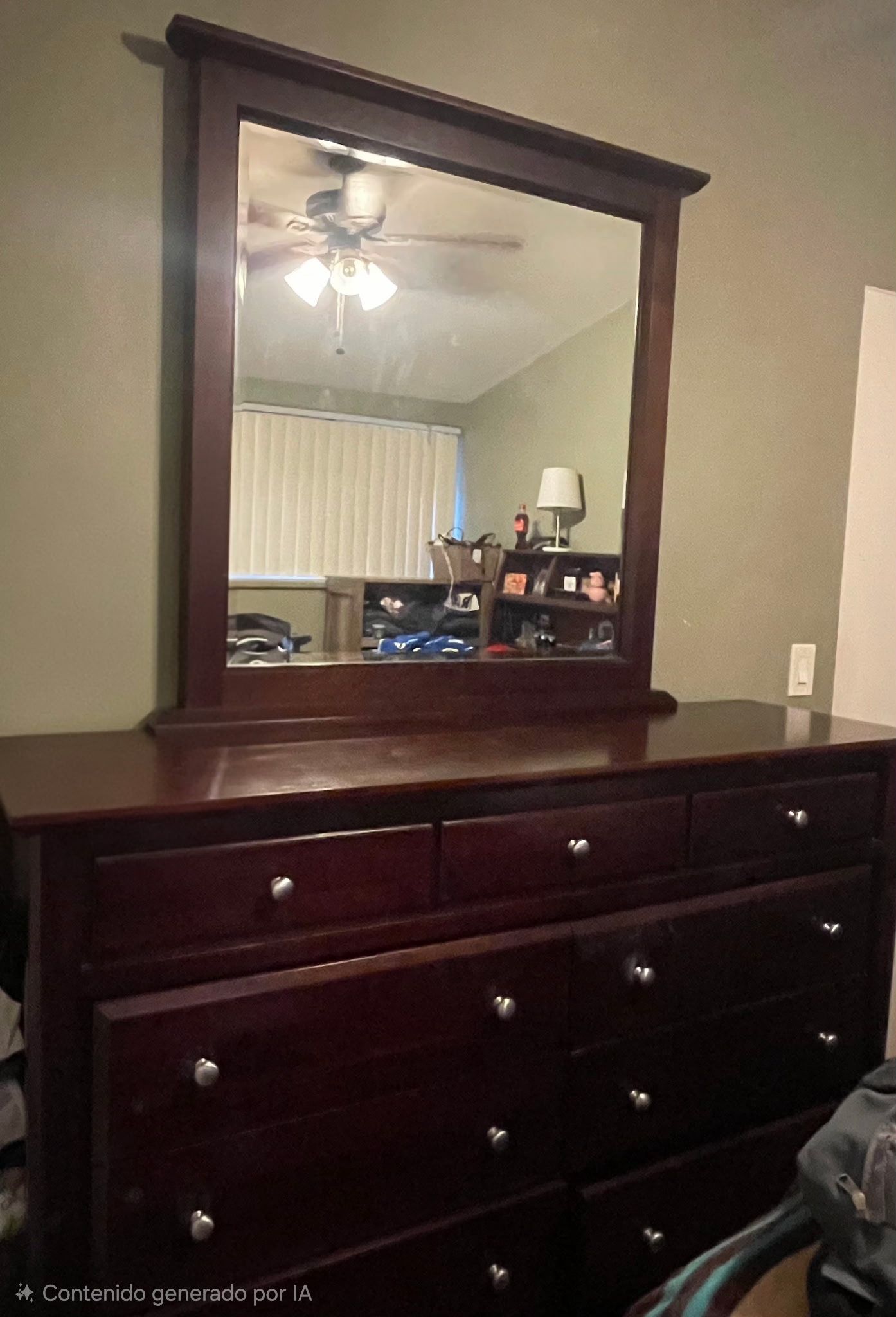 Brown Dresser With Mirror