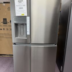 Frigidaire Gallery 36 in. Wide 21.5 cu. ft. Counter-Depth 4-Door Refrigerator in Smudge-Proof Stainless Steel