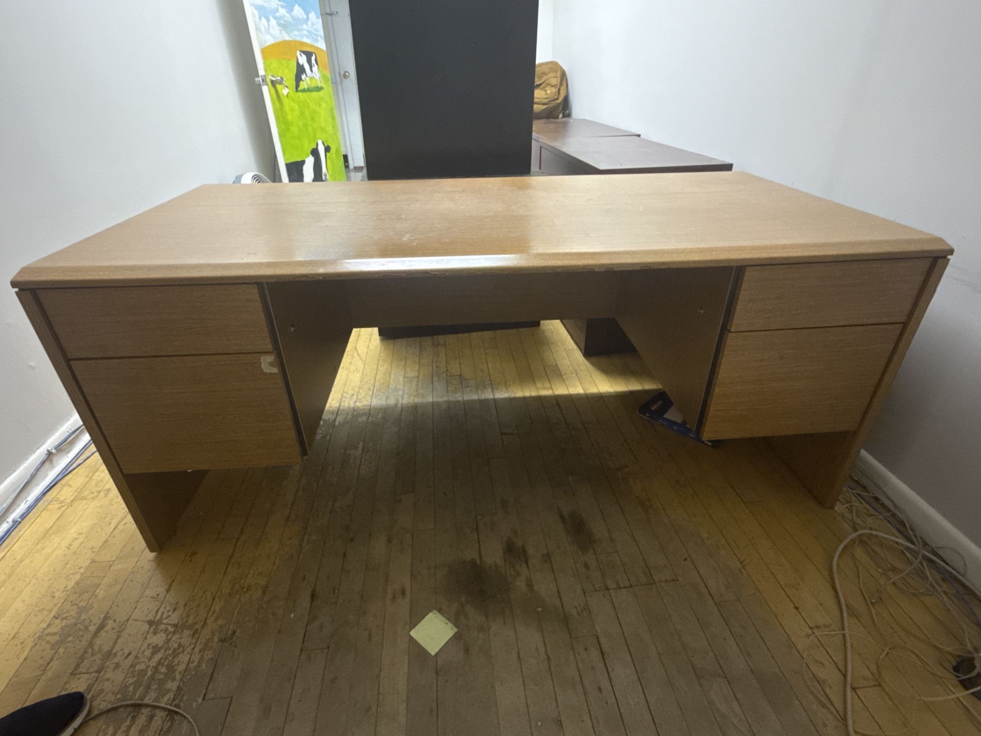 Wooden Desk with Drawers