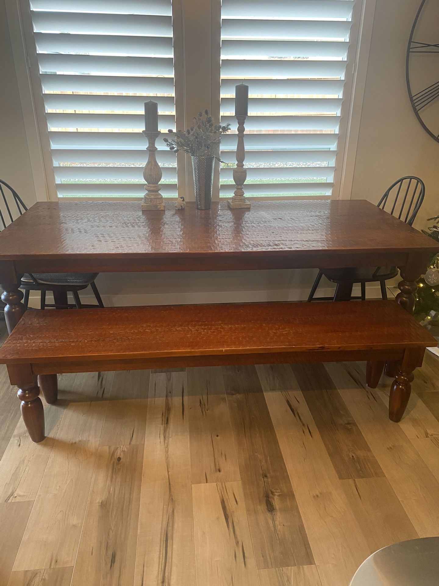 Farmhouse table and bench