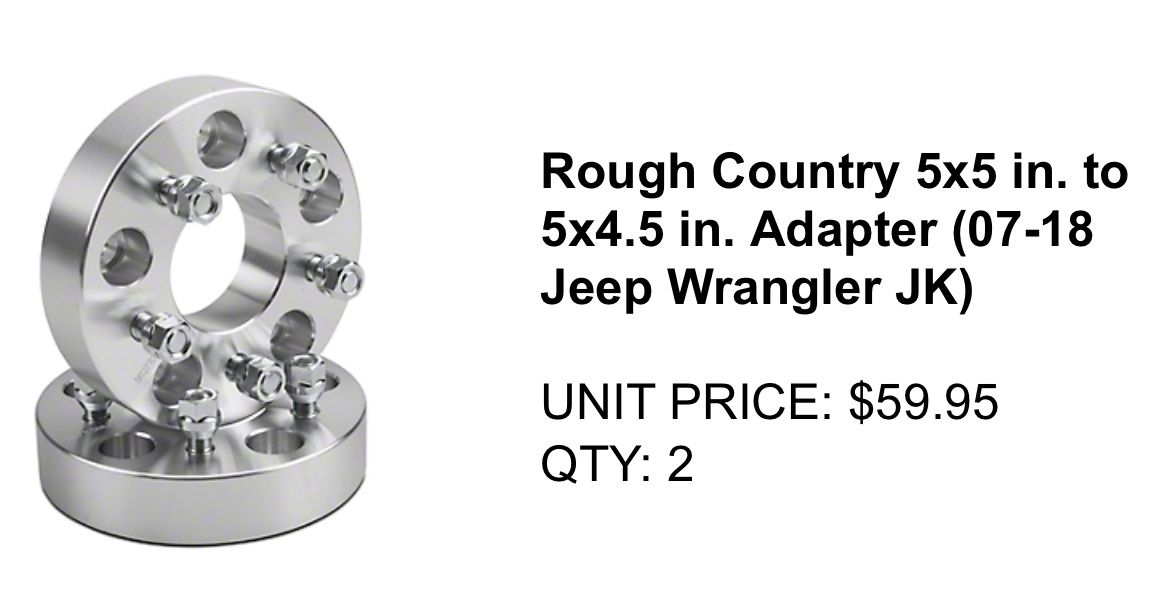 Jeep Wrangler Brand new spacers set of 4 
