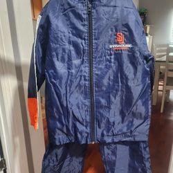 Kid's Starter Syracuse Orange University Windbreaker Tracksuit (Jacket + Pants) (Small 6-7)