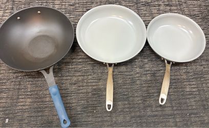 Tramontina 12.5 inch 12 inch and 10 inch frying pans