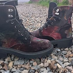 Steve Madden Velvet Combat Boot (Size 7 W)