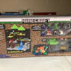 Minecraft Nano Scene Overworld Display Set with 10 Metal Figures