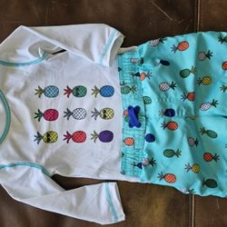 STILL AVAILABLE. Boys Swim Set, Size 12 Months Shorts And 9 Months Top. $5