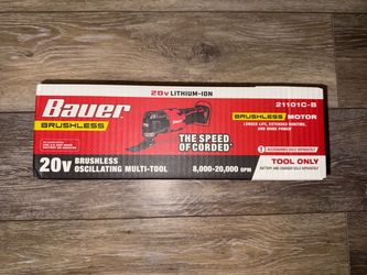 Oscillating Multi-Tool Compatible with Bauer 20V Brushless Cordless Variable-Speed , Tool Only, Red and Black