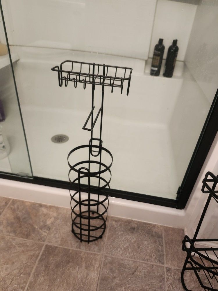 Black Toilet Paper Holder With Shelf