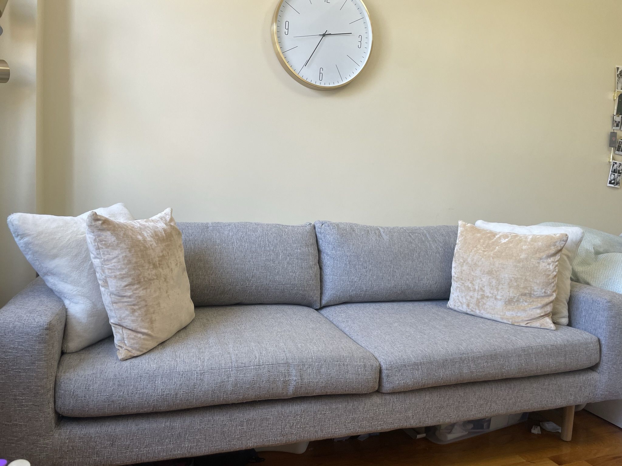 West Elm “Eddy” Sofa Couch Light Gray