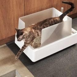 Tuft + Paw Cove Modern Litter Box, Award Winning, High Walls, Anti-Stick Plastic.