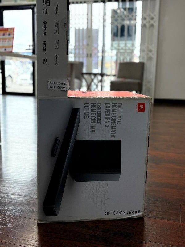 JBL Bar 500 5.1 Soundbar With Multibeam And Dolby Atmos System Pay $1 To Take It Home Today and pay the rest later.