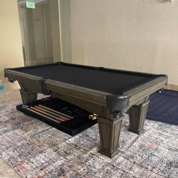 Solid Wood  Slate Pool Table 