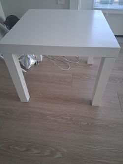 White Square Side Table