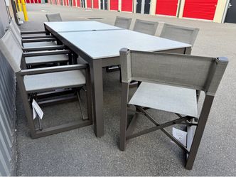 SunVilla Anchor 9-piece Outdoor Patio Dining Set with Folding Chairs