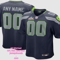 super bowl Seattle Seahawks custom name & number stitched jerseys 