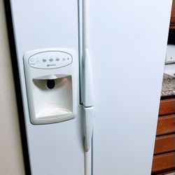 White Side By Side Maytag Refrigerator With Owners Manual