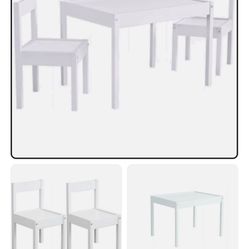 YOUR ZONE 3 PC Kid's Table Set White