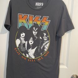 KISS Mens Size M Gray Tee Short Sleeves