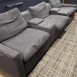 Power Reclining 5-Piece Modular Sectional Sofa with Console - Hartsdale