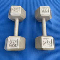 Pair Of 25 Pound Dumbbells- 50 Pounds Total 