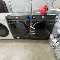 SAMSUNG NEW BLACK SMART DIAL WASHER AND GAS DRYER 