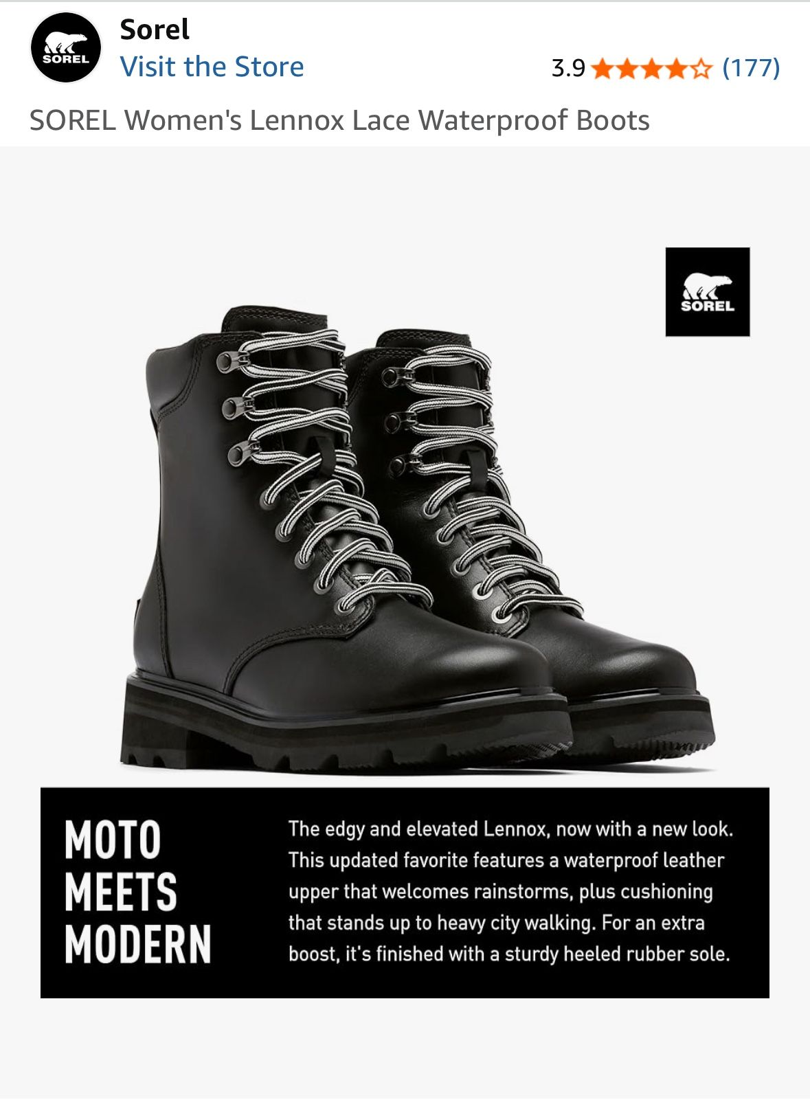 New In Box - Size 9 - Sorel Black Combat Boots
