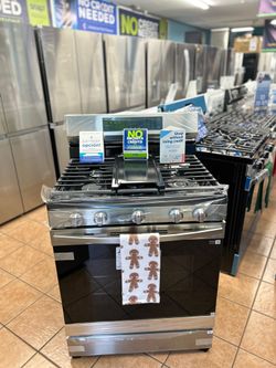 New Samsung 5 Burner Gas Stove with Air Fry Stainless Steel