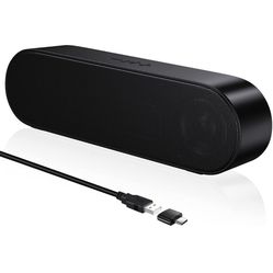 Dual 5W Single USB Computer Speakers, PC Speakers for Desktop, Laptop Speakers with Crystal Clear Sound, Loud Volume, Volume Control and Mute Button(U