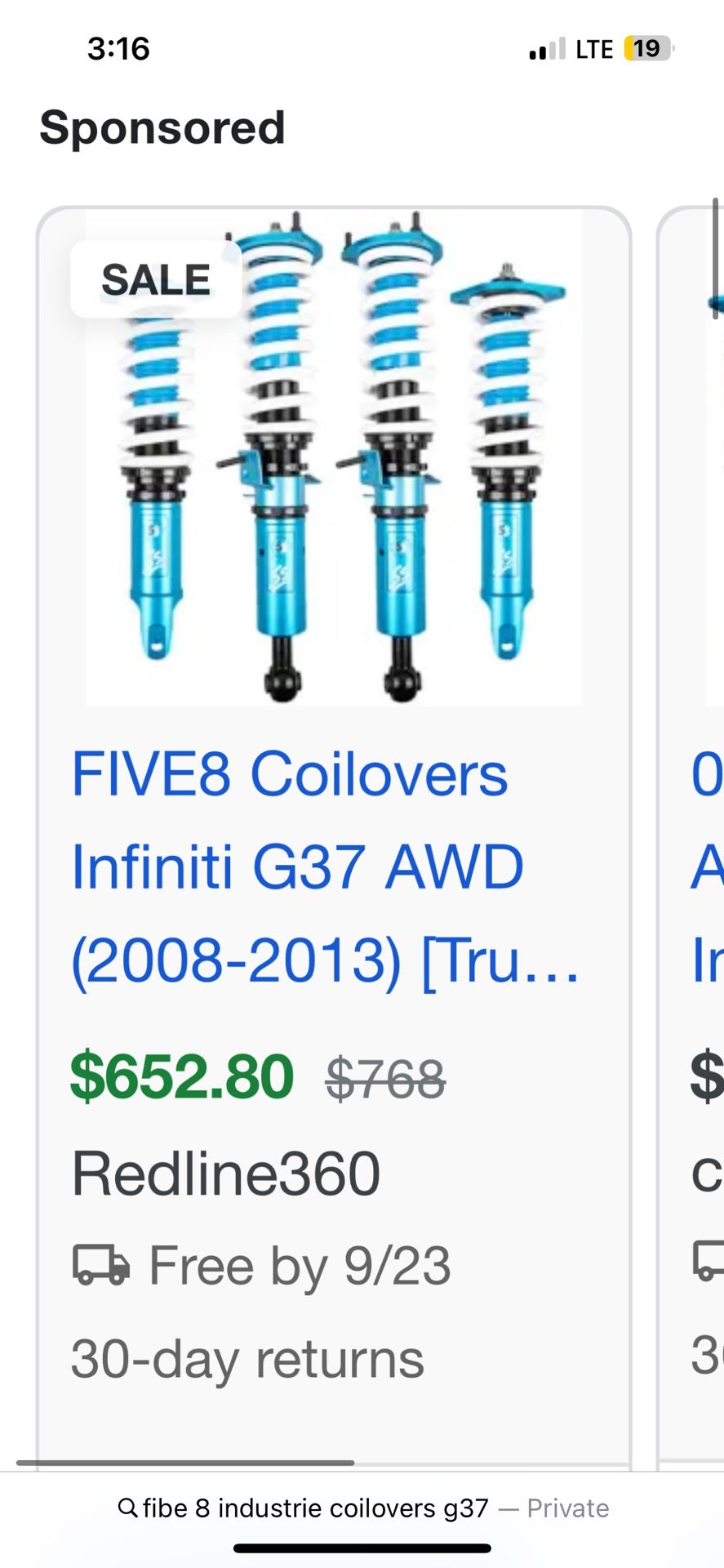 G37/370z Coilovers